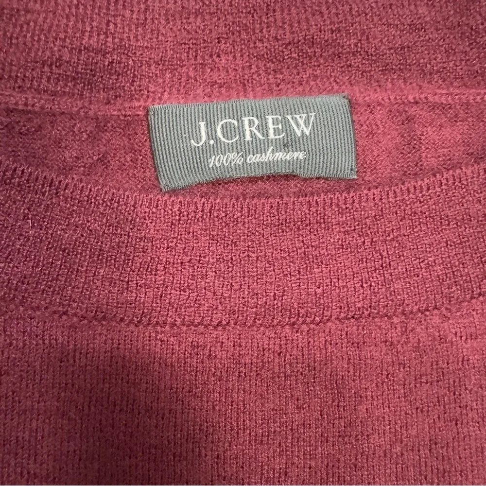 J.Crew Cashmere Boatneck Ruffle-Sleeve Burgundy Sweater Size S